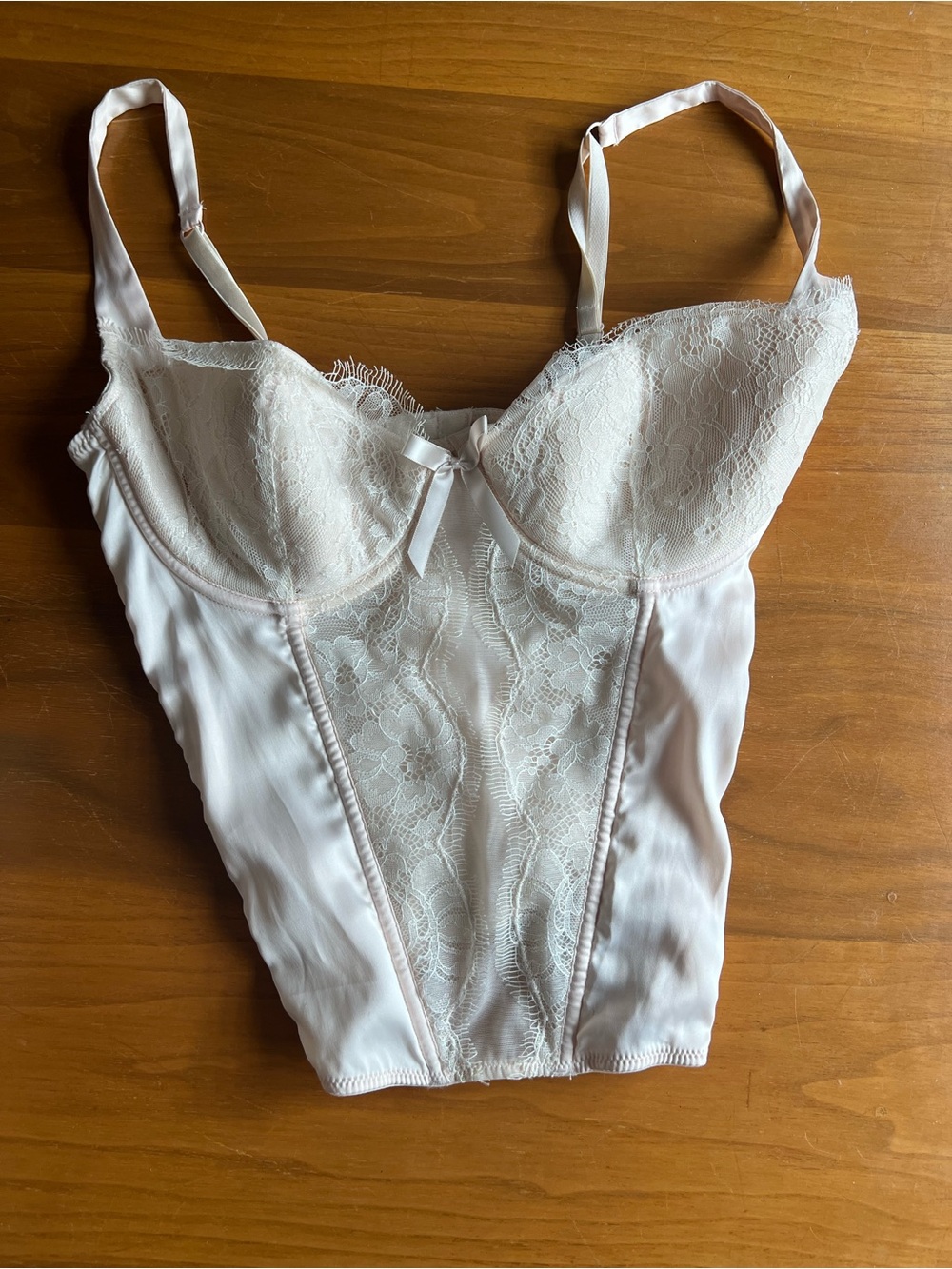 Vintage La SENZA Cream Lace Longline Bustier
